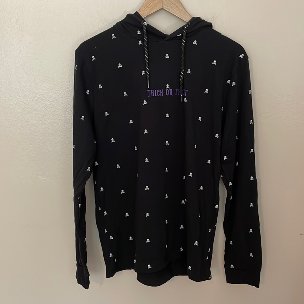 NWT Denim & Flower Trick or Treat Skull Hoodie